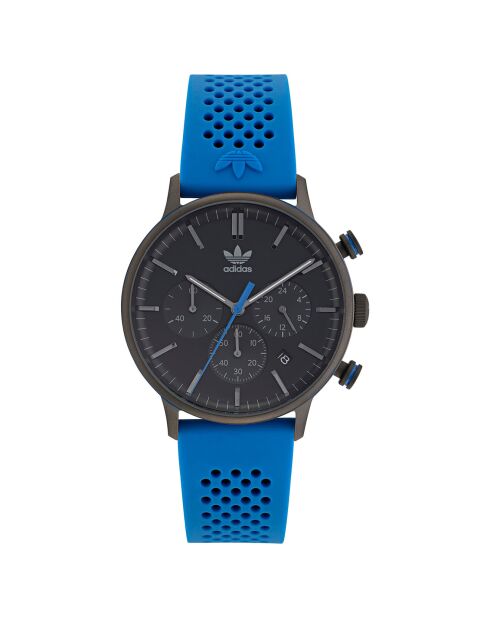 Montre Chronographe Homme Code One en Caoutchouc bleue