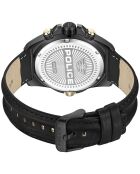 Montre Homme en Cuir synthétique noire