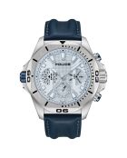 Montre Homme en Cuir synthétique bleue