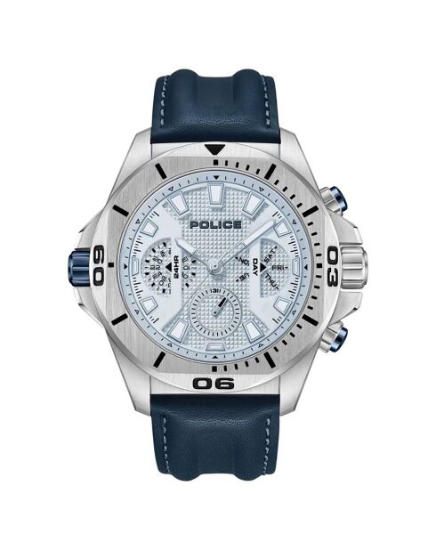 Montre Homme en Cuir synthétique bleue