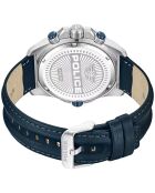 Montre Homme en Cuir synthétique bleue