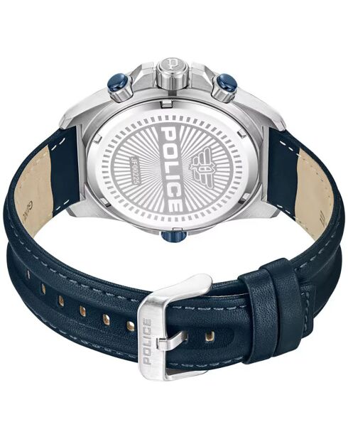 Montre Homme en Cuir synthétique bleue
