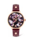 Montre Femme en Cuir rouge