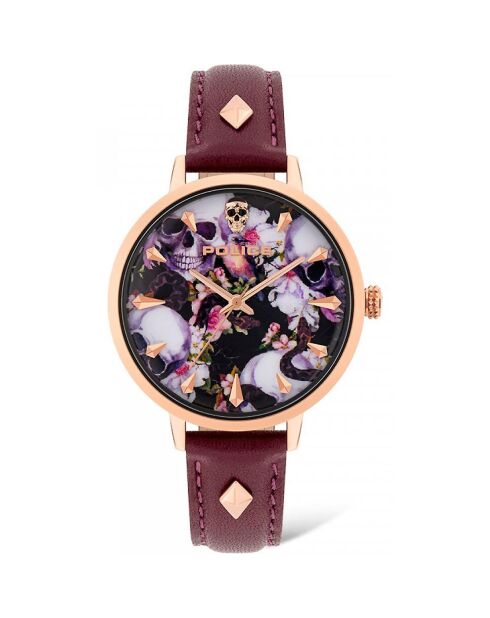 Montre Femme en Cuir rouge