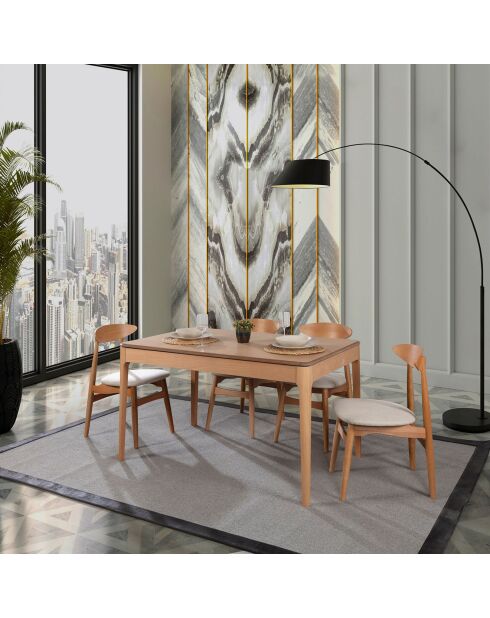 Table extensible + 4 Chaises Albero naturelles