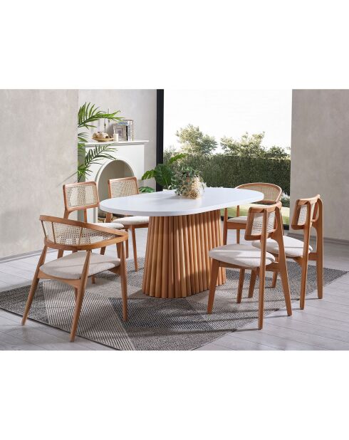Table à manger Soho blanc/naturel - 170x75x90 cm