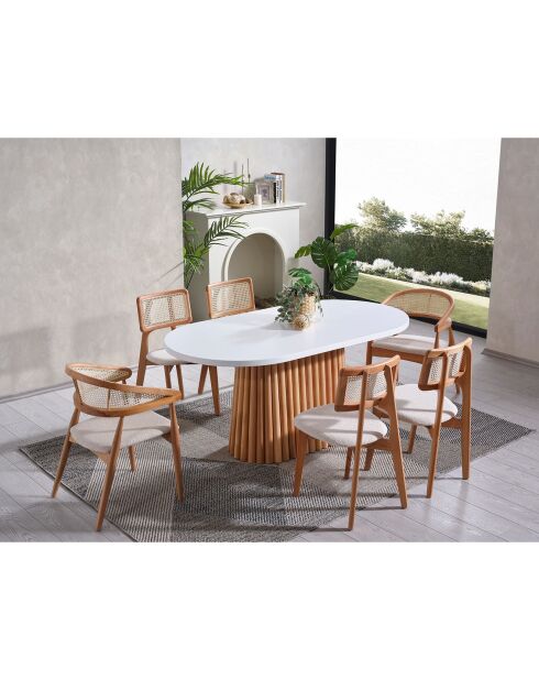 Table à manger Soho blanc/naturel - 170x75x90 cm