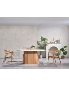 Table à manger Soho blanc/naturel - 170x75x90 cm