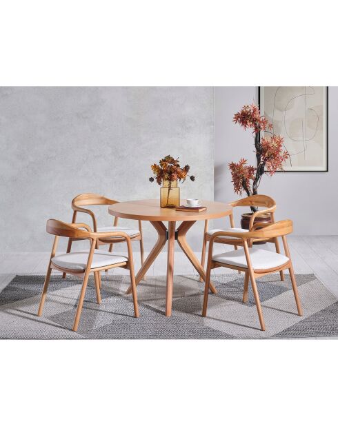 Table à manger + 4 Chaises Lindy naturelles