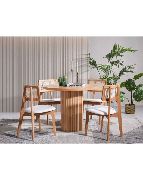 Table à manger + 4 Chaises Lova naturelles