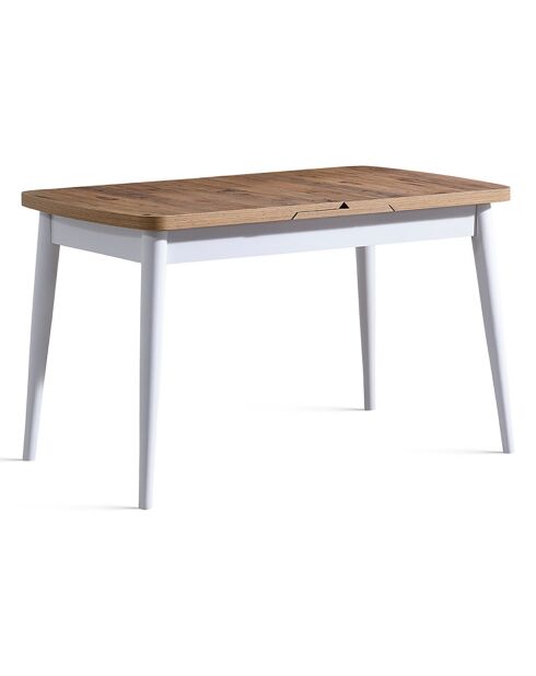 Table extensible + 4 Chaises Milla blanc/naturel