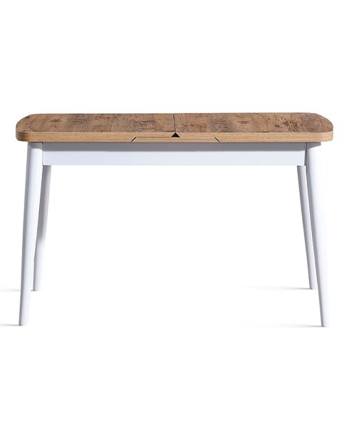 Table extensible + 4 Chaises Milla blanc/naturel