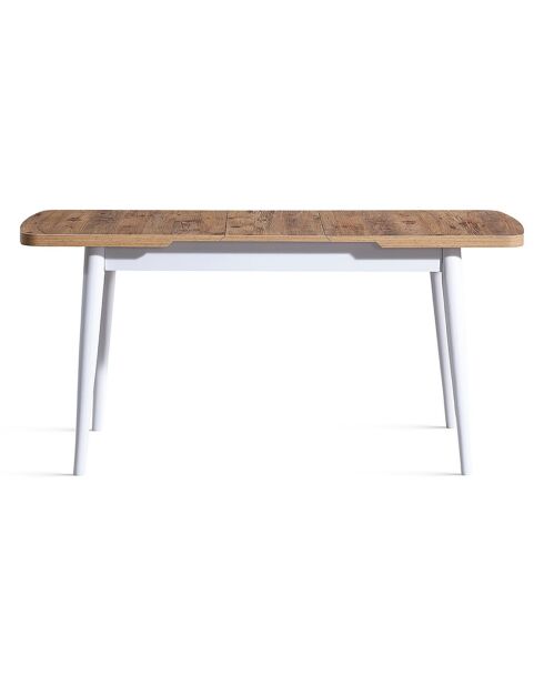 Table extensible + 4 Chaises Milla blanc/naturel
