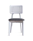 Table extensible + 4 Chaises Milla blanc/naturel