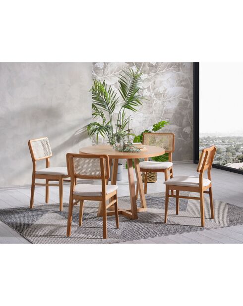 Table à manger + 4 Chaises Puffy naturelles