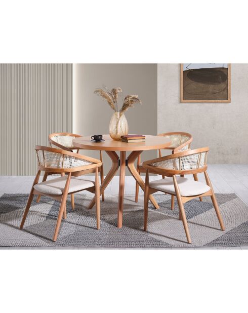 Table à manger + 4 Chaises Vegas naturelles