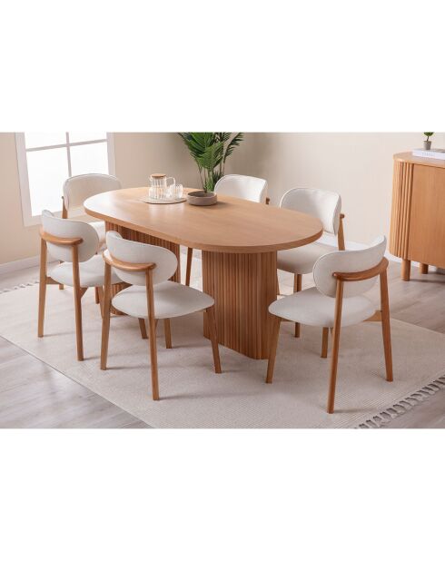 Table à manger Lugias hêtre - 180x75x90 cm