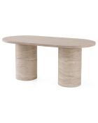 Table à manger Hermes travertin - 180x77x90 cm