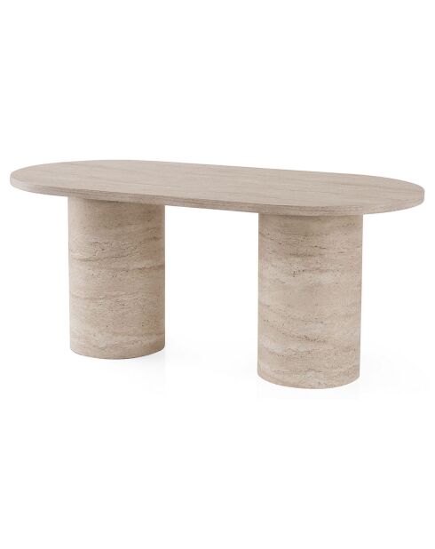 Table à manger Hermes travertin - 180x77x90 cm