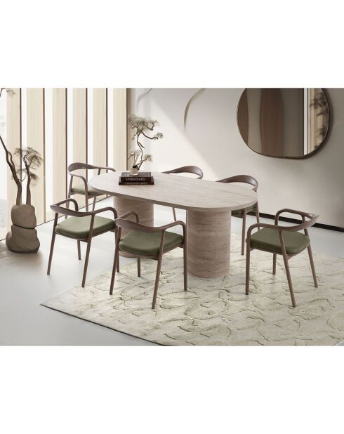 Table à manger Hermes travertin - 180x77x90 cm