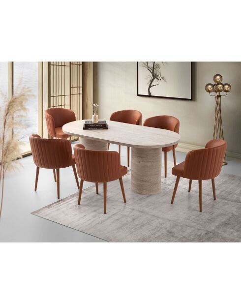 Table à manger Hermes travertin - 180x77x90 cm