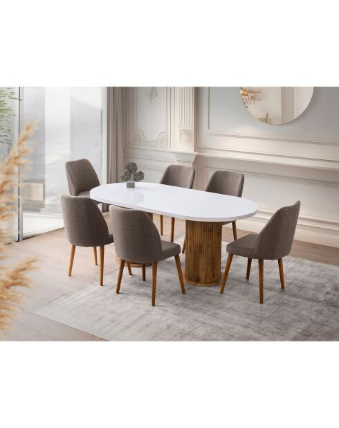 Table à manger Milas blanche - 180x77x90 cm