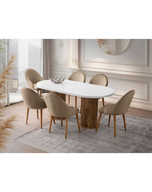Table à manger Milas blanche - 180x77x90 cm
