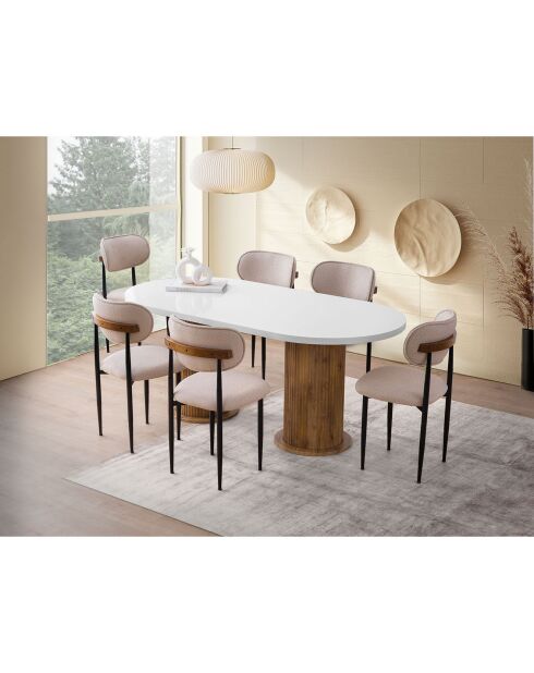 Table à manger Milas blanche - 180x77x90 cm