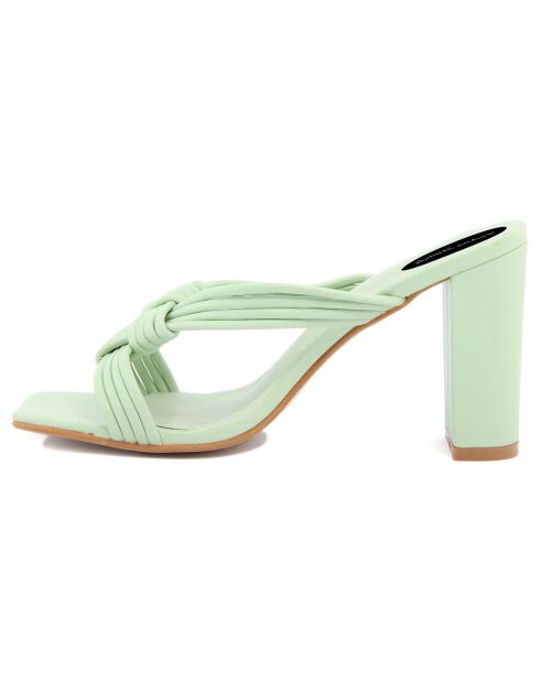 Mules Noela vertes - Talon 7 cm