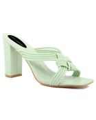 Mules Noela vertes - Talon 7 cm