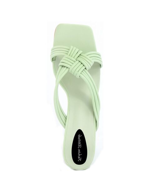Mules Noela vertes - Talon 7 cm