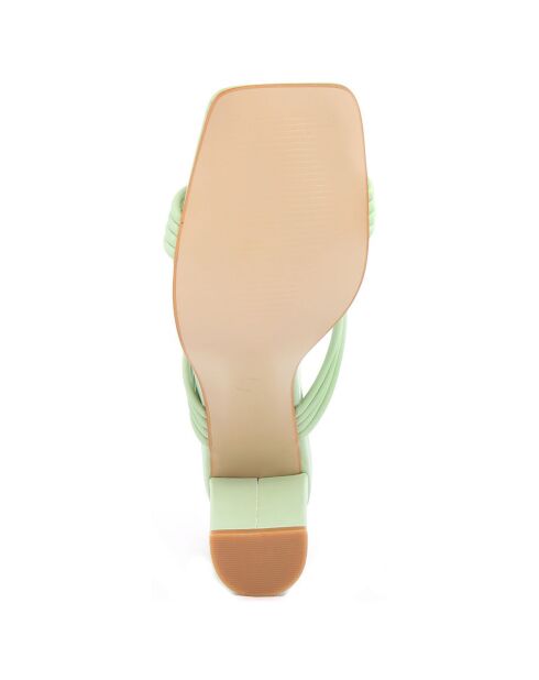 Mules Noela vertes - Talon 7 cm
