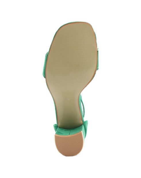 Sandales Justine vertes - Talon 7 cm