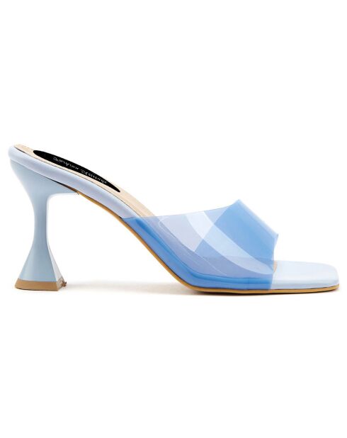 Mules Célia bleues - Talon 8.5 cm