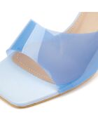 Mules Célia bleues - Talon 8.5 cm