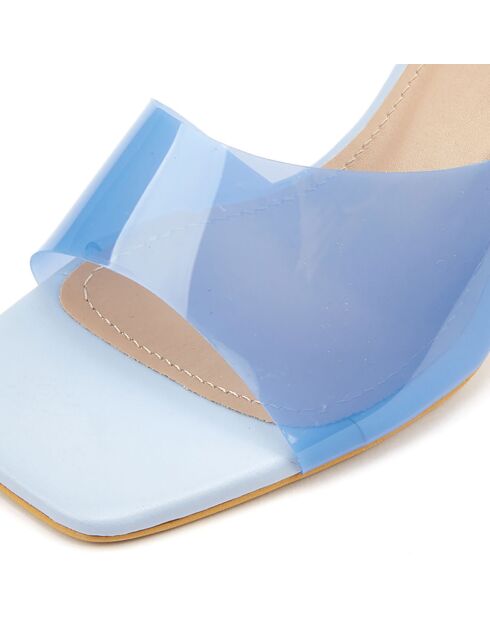 Mules Célia bleues - Talon 8.5 cm