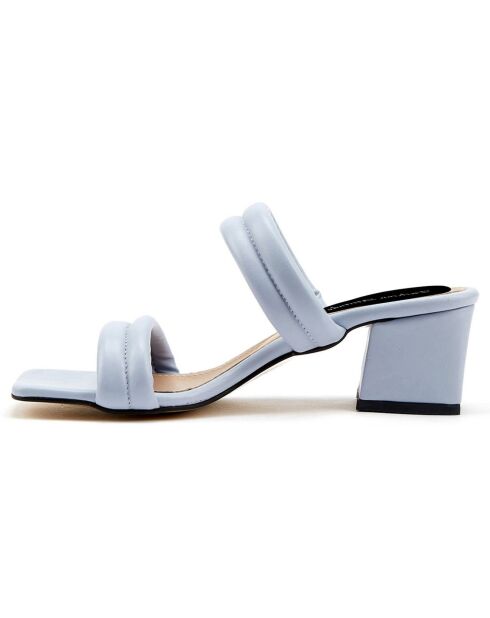 Mules Louise bleues - Talon 5.5 cm