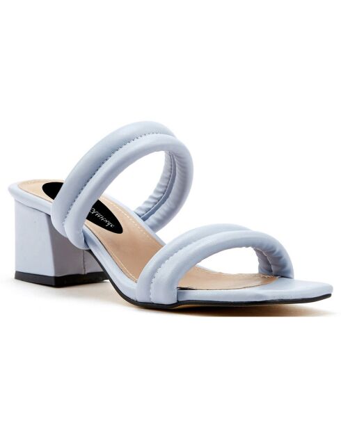 Mules Louise bleues - Talon 5.5 cm