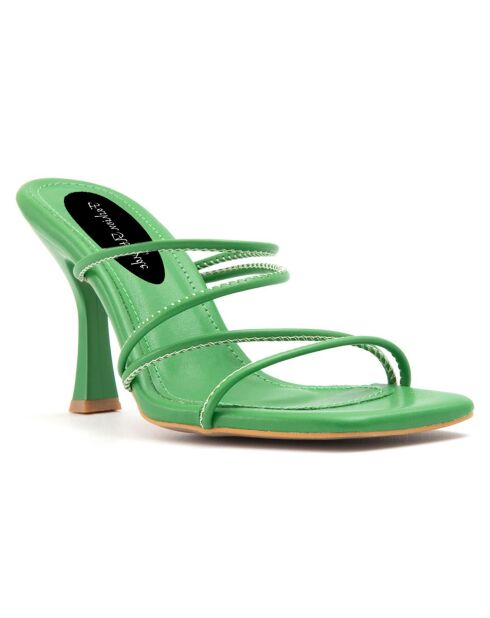 Mules Josephine vertes - Talon 8 cm