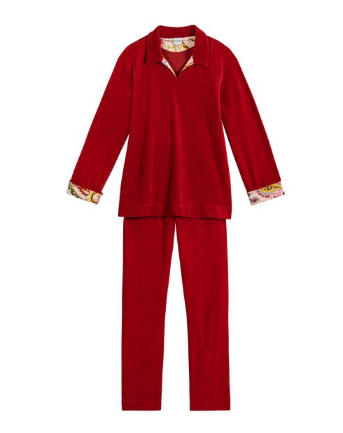 Ensemble Top & Jogging en velours Allegra tomette