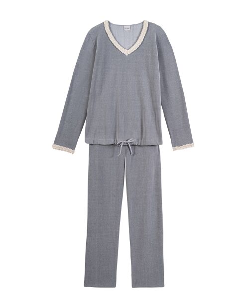 Pyjama en micropolaire Douce gris chiné