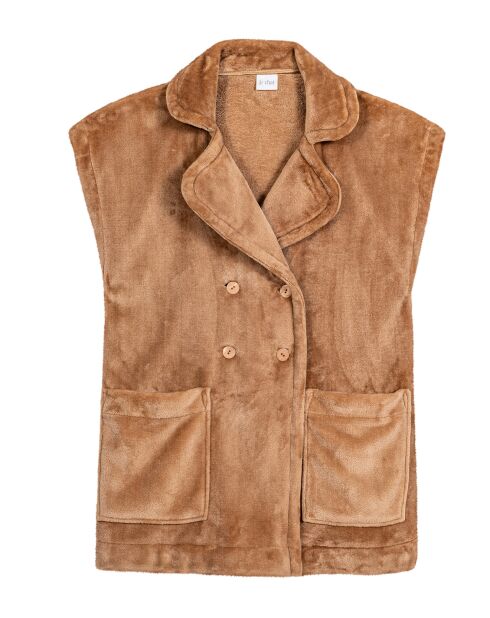Veste d'intérieur en peluche flanelle Essentiel dorée