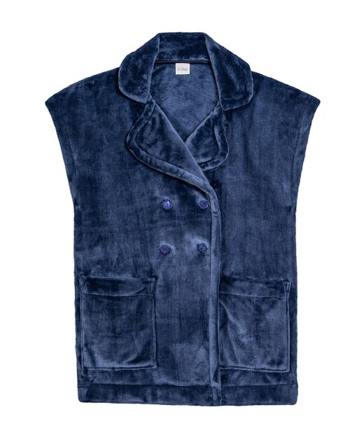 Veste d'intérieur en peluche flanelle Essentiel prusse
