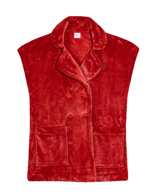 Veste d'intérieur en peluche flanelle Essentiel tomette