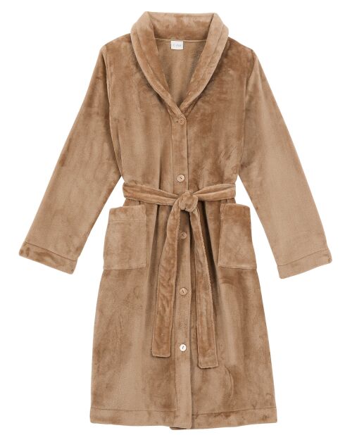 Robe de chambre en peluche flanelle Essentiel dorée