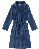 Robe de chambre en peluche flanelle Essentiel prusse