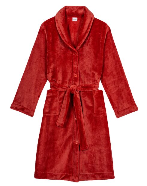 Robe de chambre en peluche flanelle Essentiel tomette