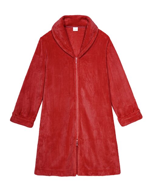 Robe de chambre en peluche flanelle Essentiel tomette