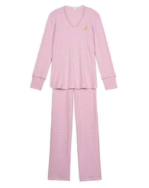 Pyjama Garance rose/blanc