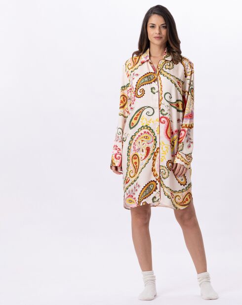 Chemise de nuit boutonnée Allegra multicolore